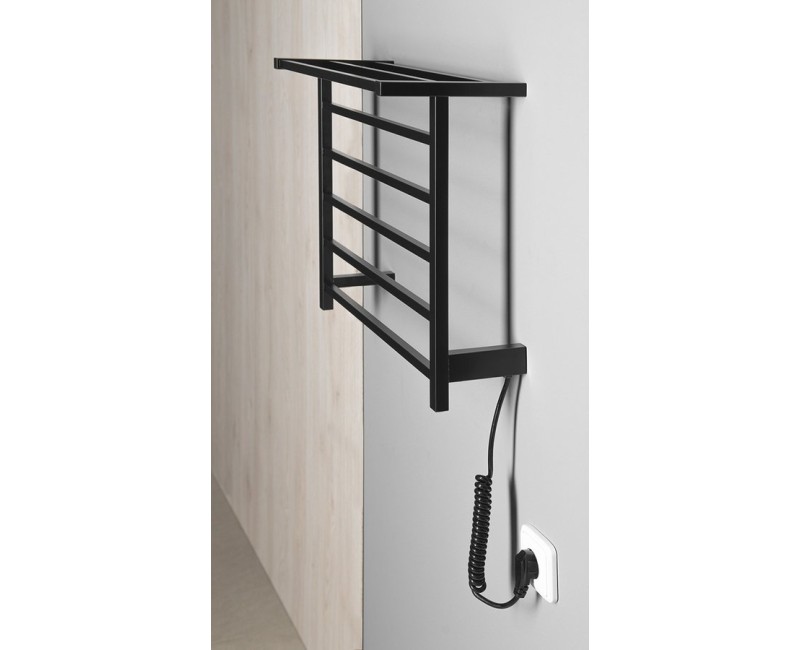 Полотенцесушитель / Радиатор Sapho Elzor электрический 50x47см, 60 Вт, черный матовый EB510