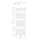 Dvieļu žāvētājs / Radiators AQUALINE Direct 132x45cm, 594W, balts ELM34T Dvieļu žāvētājs / Radiators AQUALINE Direct 132x45cm, 594W, balts ELM34T