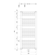 Dvieļu žāvētājs / Radiators AQUALINE DIRECT 600x1320mm balts ELM36T Dvieļu žāvētājs / Radiators AQUALINE DIRECT 600x1320mm balts ELM36T