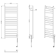 Dvieļu žāvētājs / Radiators Sapho  REDONDO  elektriskais 600x1500mm 130 W, Pulēts Nerūsējošs Tērauds ER250V