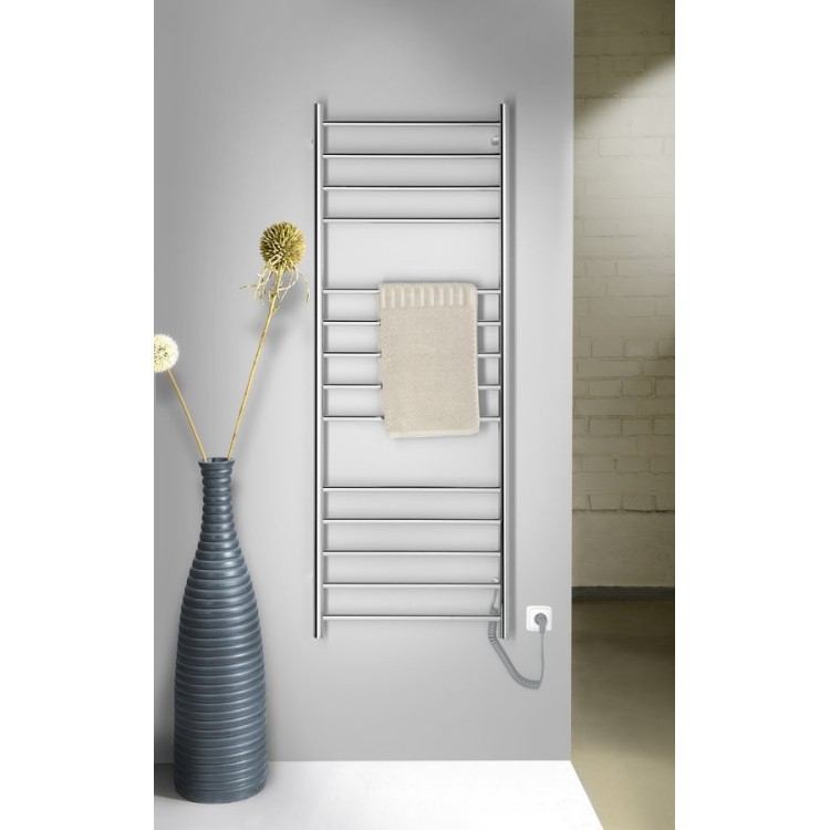 Dvieļu žāvētājs / Radiators Sapho  REDONDO  elektriskais 600x1500mm 130 W, Pulēts Nerūsējošs Tērauds ER250V
