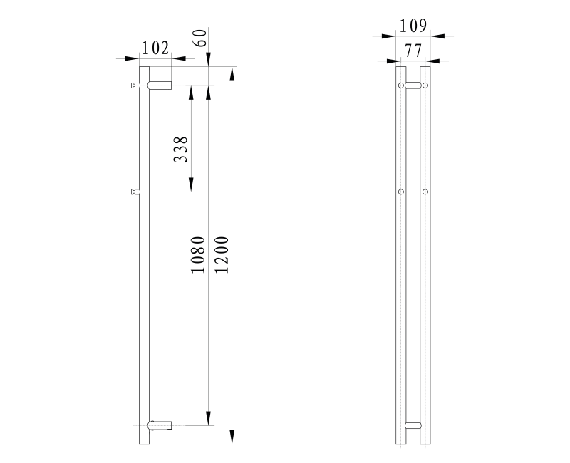 Полотенцесушитель / Радиатор Sapho PAPINADO электрический 11x120см, 40Вт, хром ER740