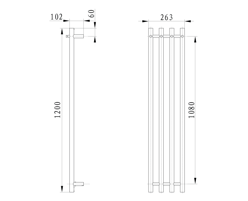 Полотенцесушитель / Радиатор Sapho PAPINADO электрический 26x120см, 85 Вт, хром ER750