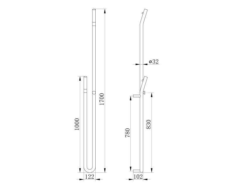 Полотенцесушитель / Радиатор Sapho DUOPASSO 12x170 см, 45 Вт, матовое золото ER830