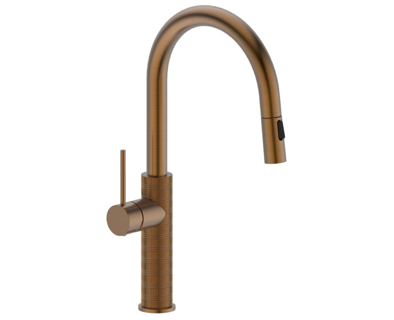 Virtuves maisītājs Sapho ar izvelkamu dušas izvadu, matēts varš FR576PG