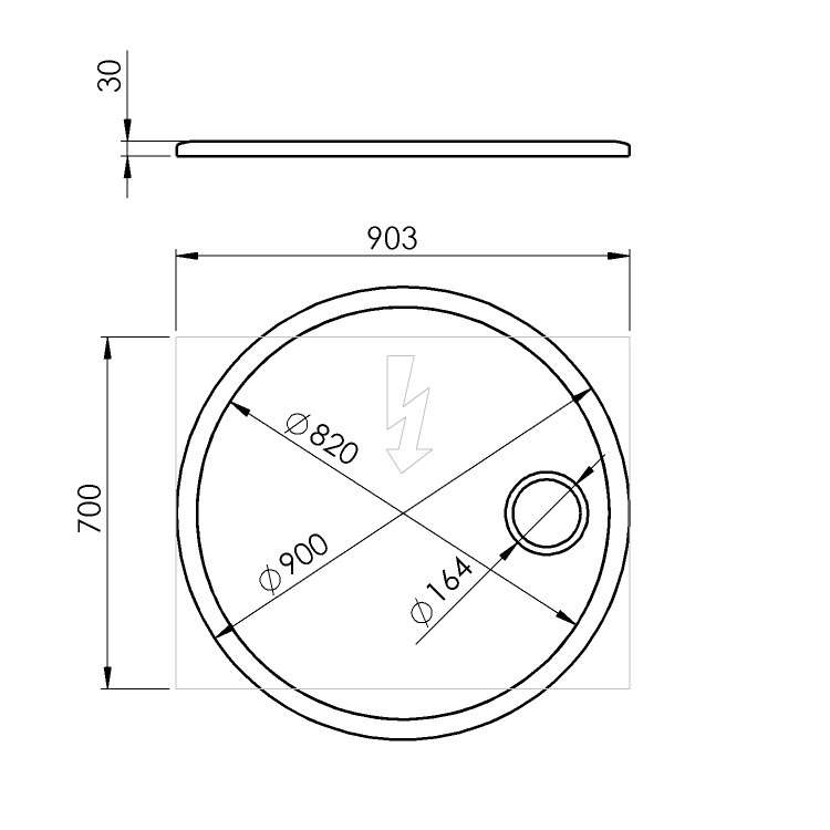 Kosmētikas spogulis Sapho Float ar LED apgaismojumu, diametrs 90 cm, IR sensors, balts  FT900