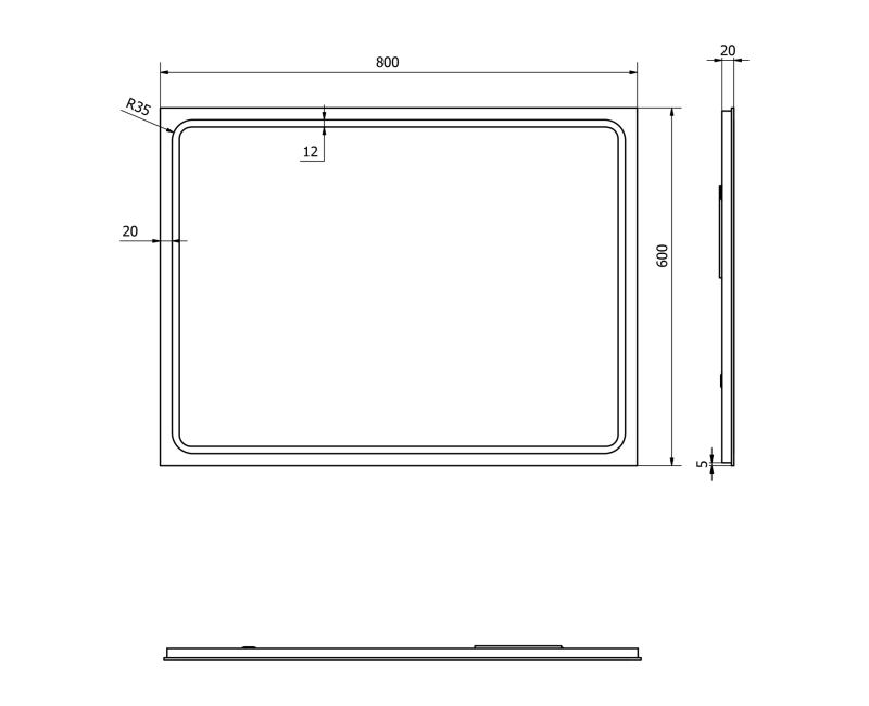 Зеркало для ванной Sapho Gemini II со LED подсветкой 60x80 см GM060