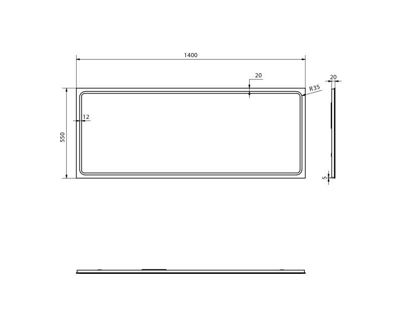 Vannas istabas spogulis Sapho Gemini II ar LED apgaismojumu 140x55 cm  GM140