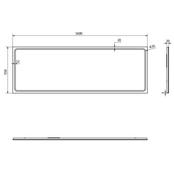 Зеркало для ванной Sapho Gemini II со LED подсветкой 160x55 см GM160