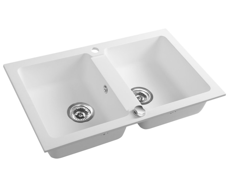 Кухонная мойка Sapho Granite, 78x48см, белая GR2221