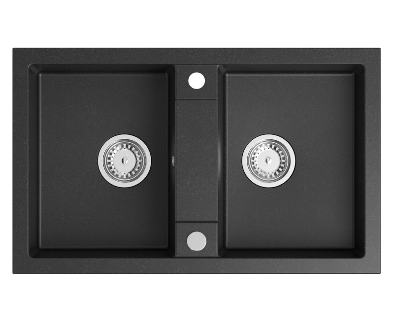 Virtuves izlietne Sapho Granīta, 78x48cm, melna GR2224