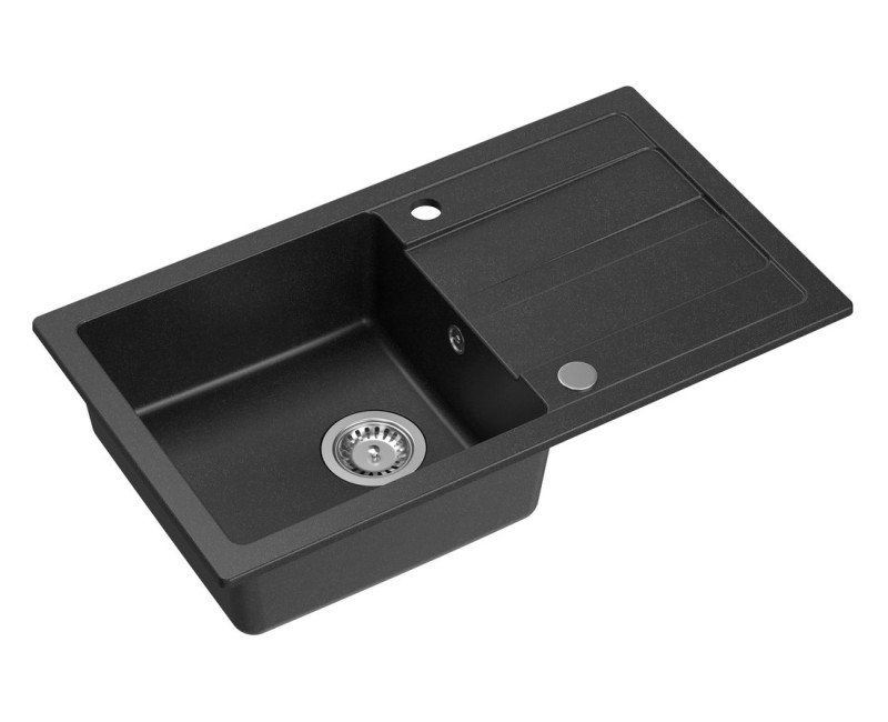 Virtuves izlietne Sapho Granīta, 78x44cm, melna GR7204