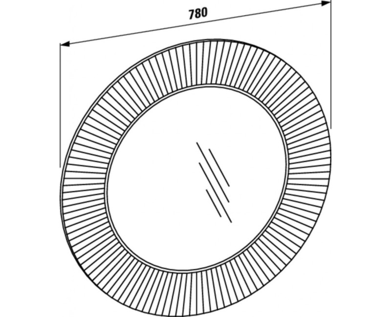Vannas istabas spogulis Laufen Kartell Ierāmēts, D78 cm, caurspīdīgs kristāls H3863310840001