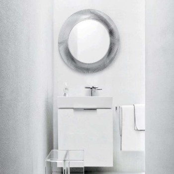 Зеркало для ванной Laufen Kartell в рамке, диаметр 78 см, серебро 3863310860001