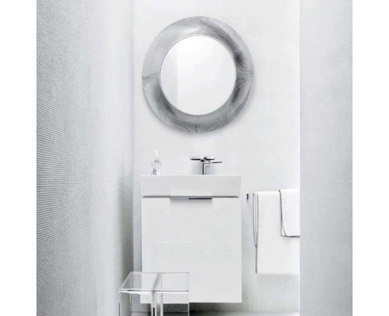 Зеркало для ванной Laufen Kartell в рамке, диаметр 78 см, серебро 3863310860001