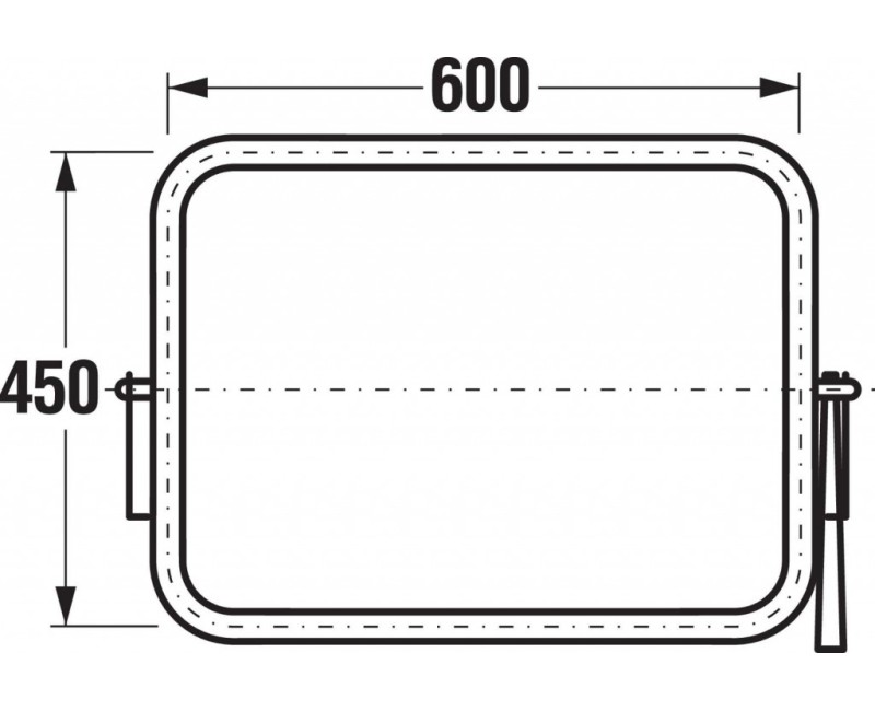Зеркало для ванной Jika Universum с ручкой, 60x45 см, нержавеющая сталь H3897170030001