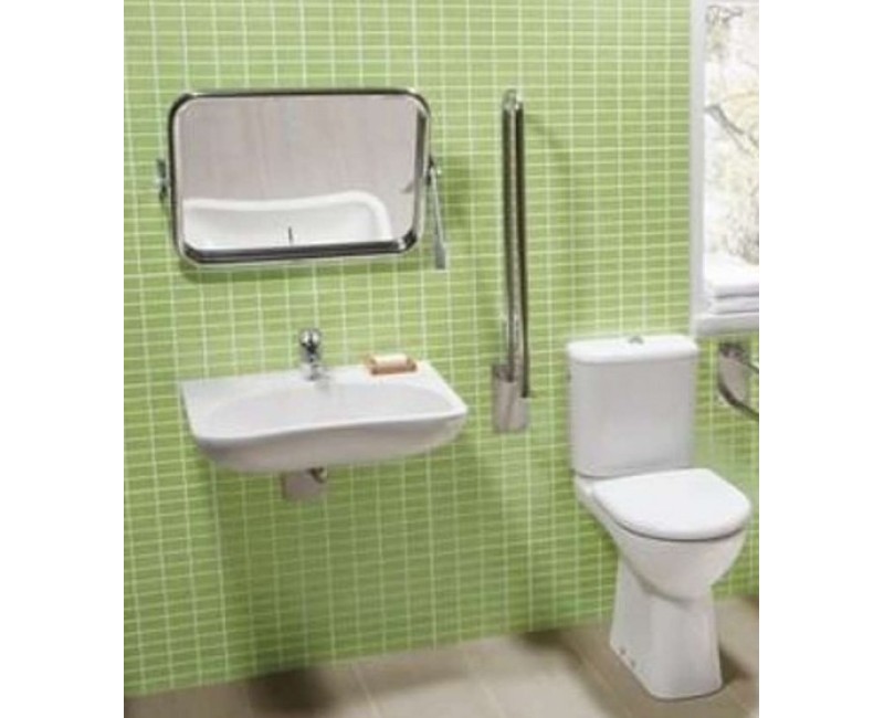 Зеркало для ванной Jika Universum с ручкой, 60x45 см, нержавеющая сталь H3897170030001