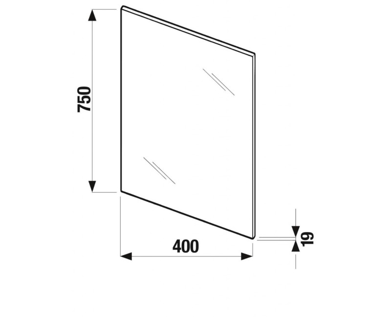 Vannas istabas spogulis Jika Lyra uz galda virsmas, 40x75cm, balts  H4531810383041