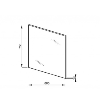 Зеркало для ванной Jika Lyra на столешницу 60x75 см, белое H4532010383041