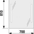 Зеркало для ванной Jika Clear со LED подсветкой, 70x81 см, H4557351731441