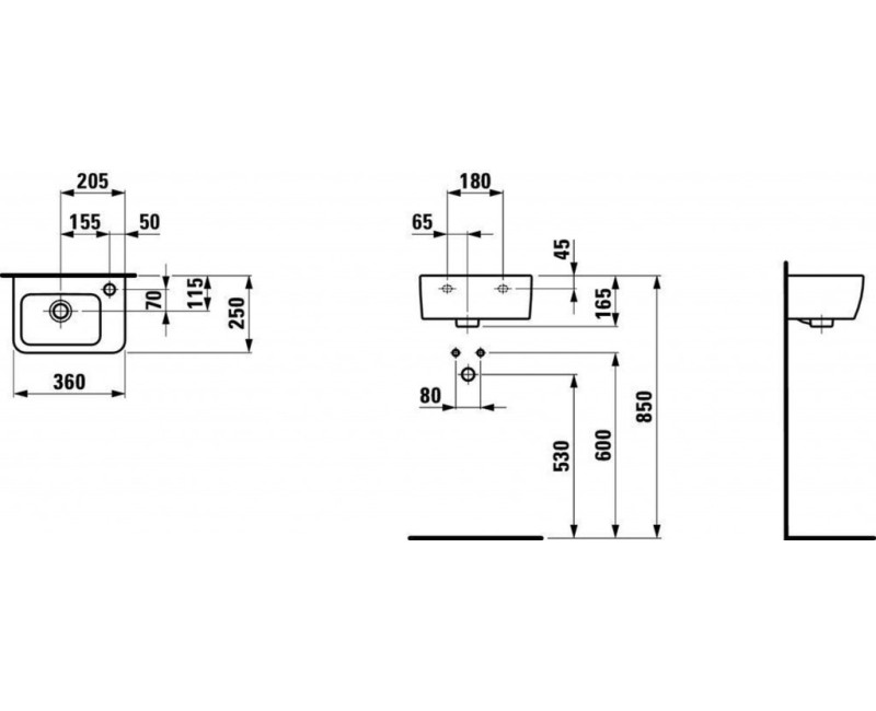 Vannas istabas izlietne Laufen Pro 36x25cm balta H8169550001061
