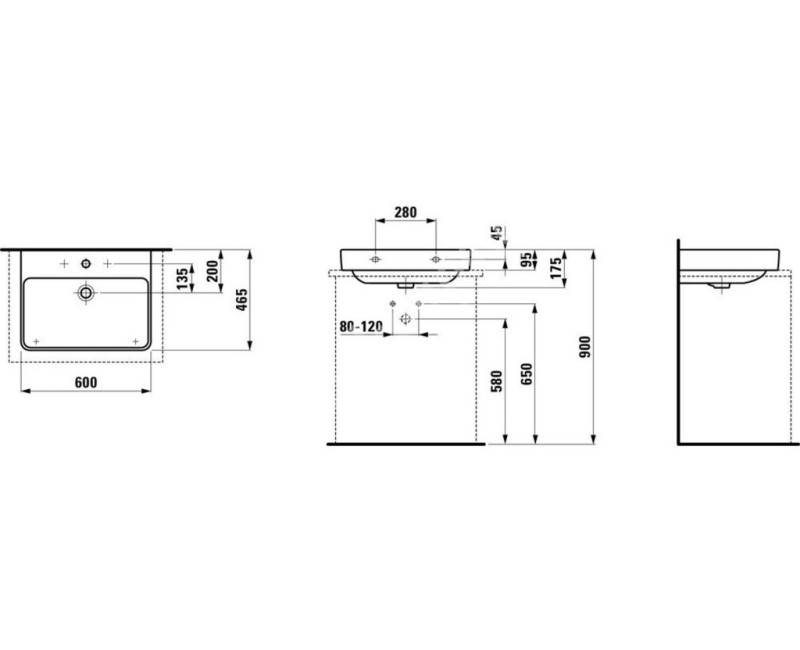 Раковина для ванной Laufen Pro S LCC 60x47 см белая H8169634001041