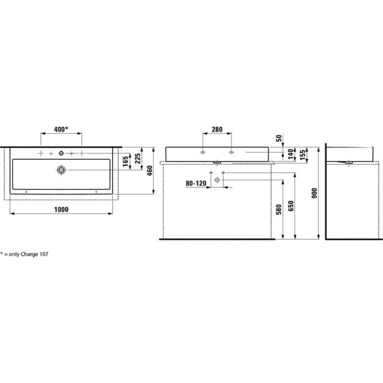 Раковина для ванной Laufen Living 100x46 см белая H8184380001091 Раковина для ванной Laufen Living 100x46 см белая H8184380001091