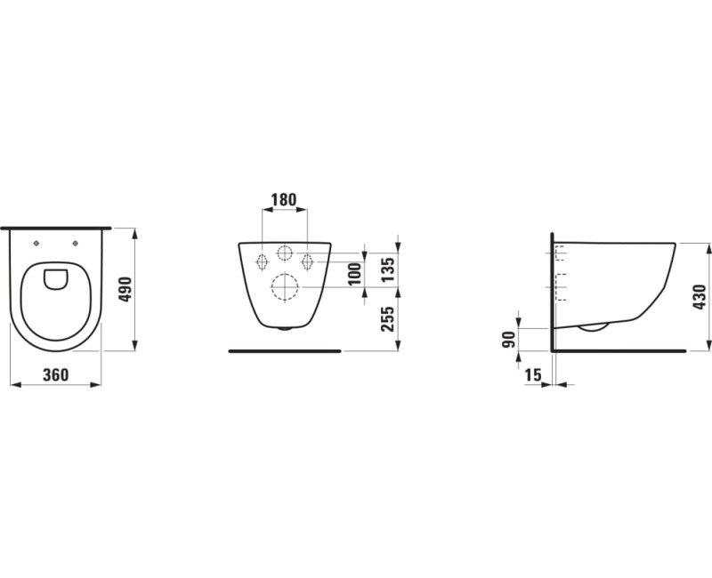 Piekaramais tualetes pods Laufen Pro Rimless Bez vāka H8209650000001 Balts