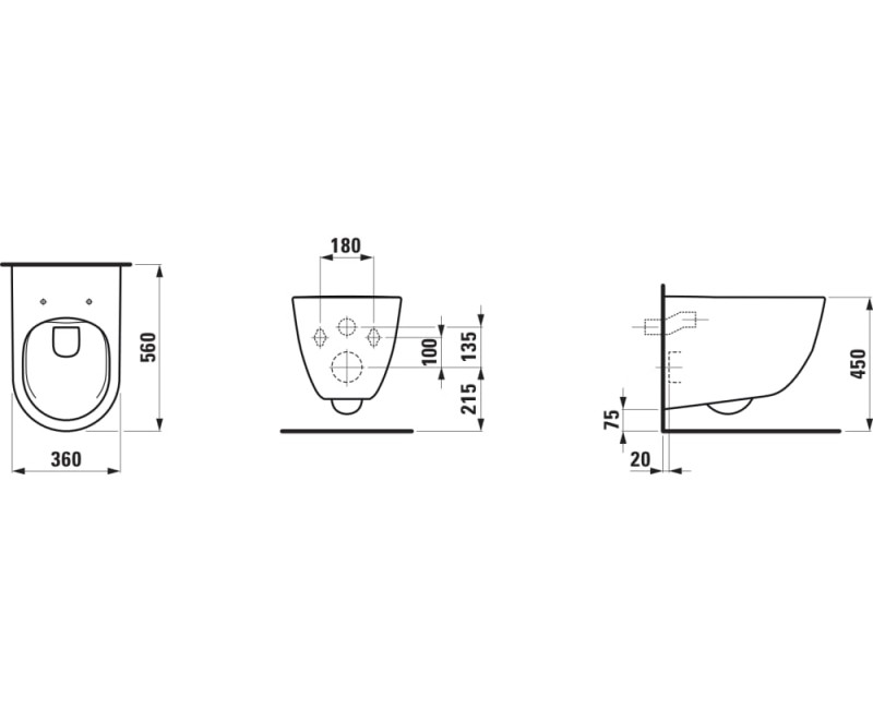 Piekaramais tualetes pods Laufen Pro Rimless Bez vāka, H8219624000001 Balts