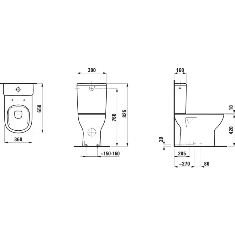 Унитаз Laufen Lua Rimless, без бачка и крышки, H8240870000001 Унитаз Laufen Lua Rimless, без бачка и крышки, H8240870000001