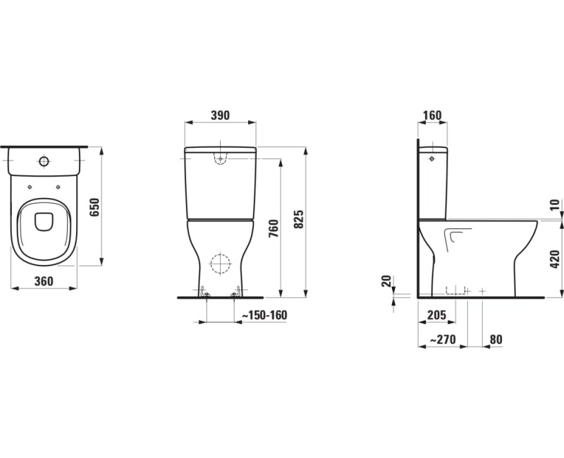 Tualetes pods Laufen Lua Rimless, bez tvertnes un vāka, H8240870000001