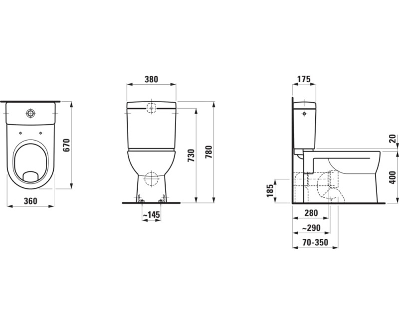Tualetes poda apakša Laufen Pro Bez tvertnes un vāka H8249590000001 Balta