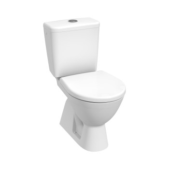 Унитаз Jika Lyra plus, боковой подвод воды, вертикальный выпуск, без крышки, белый