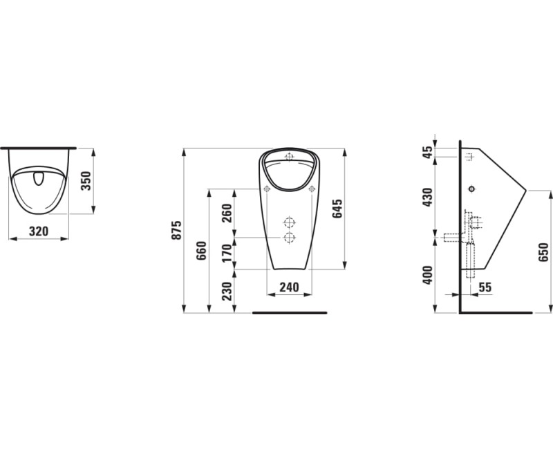 Писсуар Laufen CAPRINO Rimless H8410610000001 Белый