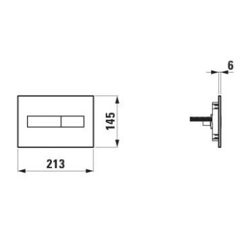 Кнопка для встроенной рамки Laufen INEO HORIZON, Dual H9001110070001 Матовый хром