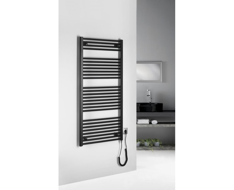 Dvieļu žāvētājs / Radiators AQUALINE DIRECT-E elektriskais 60x132cm, 60 W, matēti melns  ILE36TB