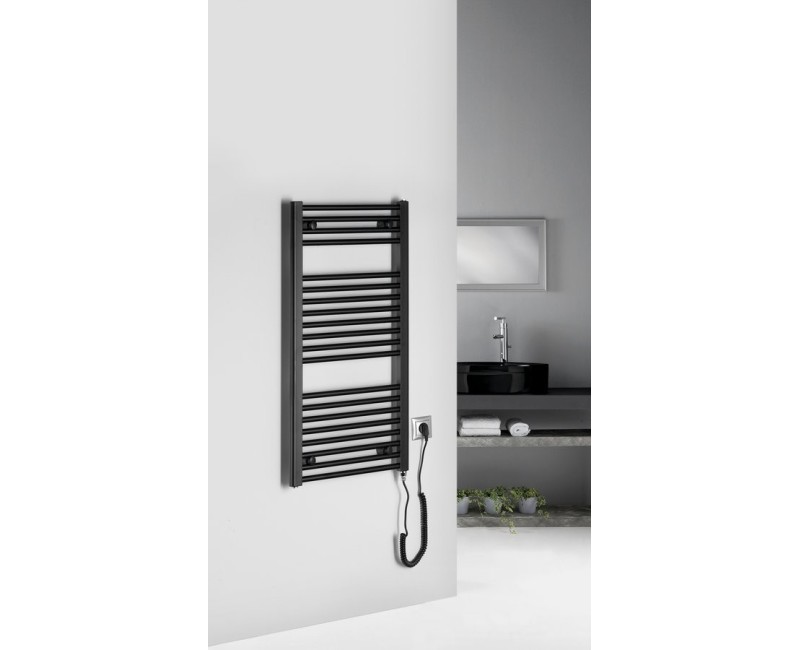 Dvieļu žāvētājs / Radiators AQUALINE DIRECT-E elektriskais 450x960mm 300W, melns  ILE94TB