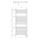 Dvieļu žāvētājs / Radiators AQUALINE DIRECT-E elektriskais 600x960mm 400 W, melns ILE96TB