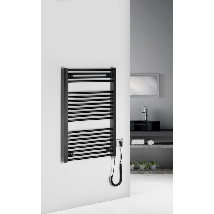 Dvieļu žāvētājs / Radiators AQUALINE DIRECT-E elektriskais 600x960mm 400 W, melns ILE96TB