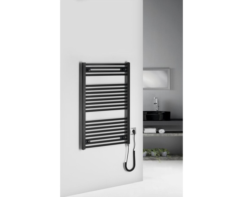 Dvieļu žāvētājs / Radiators AQUALINE DIRECT-E elektriskais 600x960mm 400 W, melns ILE96TB
