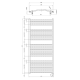 Dvieļu žāvētājs / Radiators AQUALINE Orbit-E Elektriskais 45x93cm, 381 W, balts ILEO36T Dvieļu žāvētājs / Radiators AQUALINE Orbit-E Elektriskais 45x93cm, 381 W, balts ILEO36T
