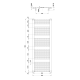 Dvieļu žāvētājs / Radiators AQUALINE ORBIT 600x1680mm balts ILO66T Dvieļu žāvētājs / Radiators AQUALINE ORBIT 600x1680mm balts ILO66T