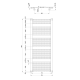 Dvieļu žāvētājs / Radiators AQUALINE ORBIT 750x1680mm balts  ILO67T
