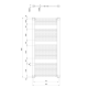 Dvieļu žāvētājs / Radiators AQUALINE Direct 132x75cm, 996W, balts  ILR37T
