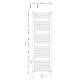 Dvieļu žāvētājs / Radiators AQUALINE Direct 168x45cm, 757W, balts  ILR64T