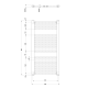 Dvieļu žāvētājs / Radiators AQUALINE Direct  96x60cm, 597 W, balts  ILR96T
