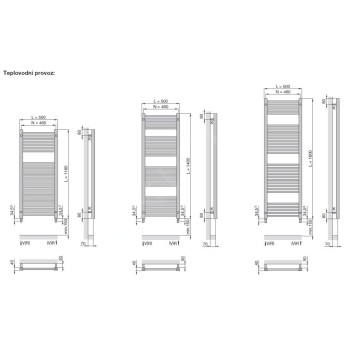 Dvieļu žāvētājs / Radiators Zehnder Impa 118x50cm, Balts IMP-120-050