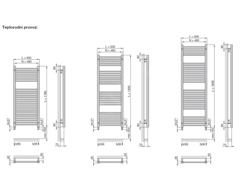 Полотенцесушитель / Радиатор Zehnder Impa 160x50см, Белый IMP-160-050