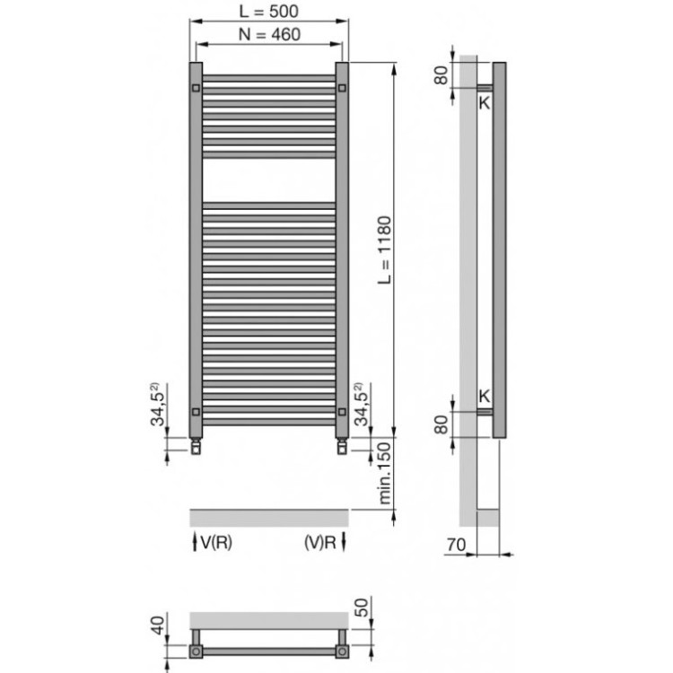 Dvieļu žāvētājs / Radiators Zehnder Impa 140x50cm, Hromēts IMPC-140-050 Dvieļu žāvētājs / Radiators Zehnder Impa 140x50cm, Hromēts IMPC-140-050