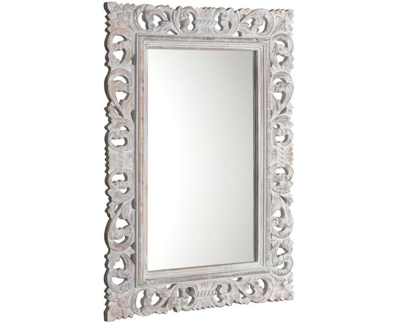 Vannas istabas spogulis Sapho Scule Ierāmēts 80x12 cm, balts  IN324